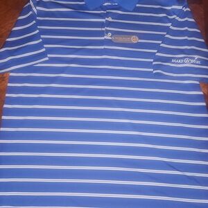 Peter Millar Summer Comfort Men's Polo in Blue and White Stripes Make-a-Wish